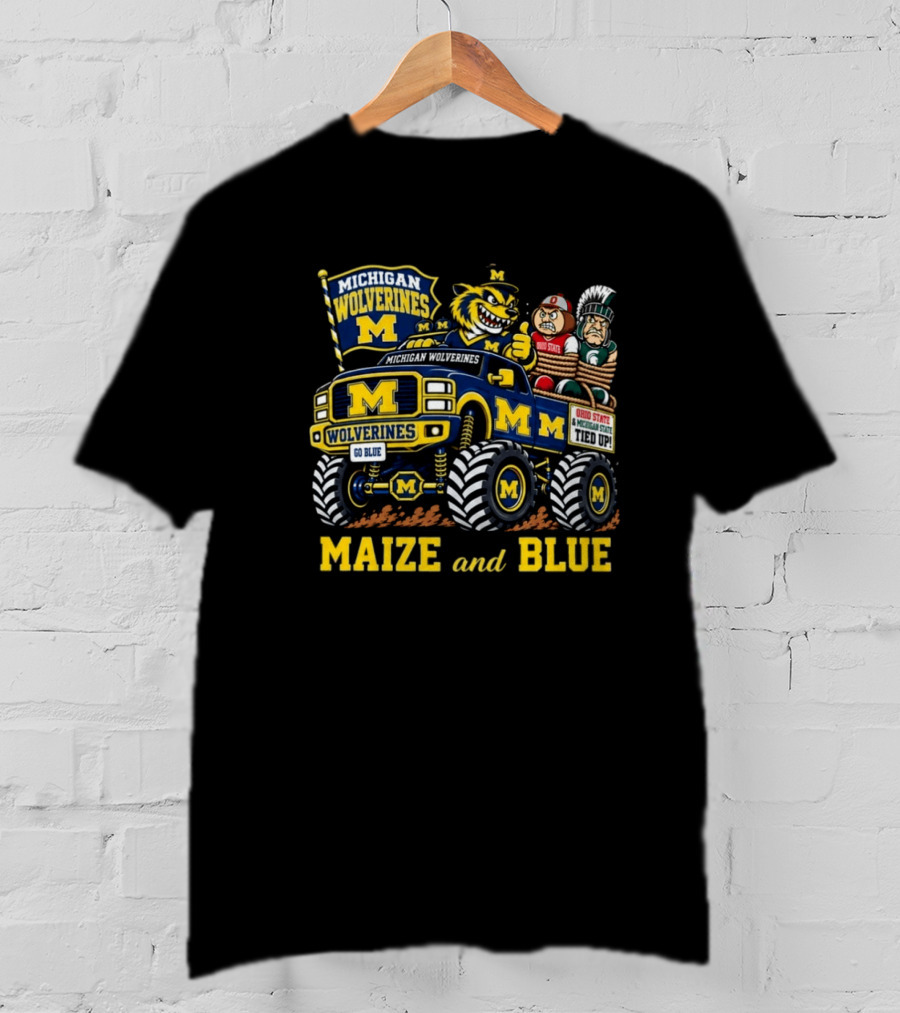 Michigan Wolverines Maize And Blue 2026 Ohio State And Michigan State Tied Up T-Shirt