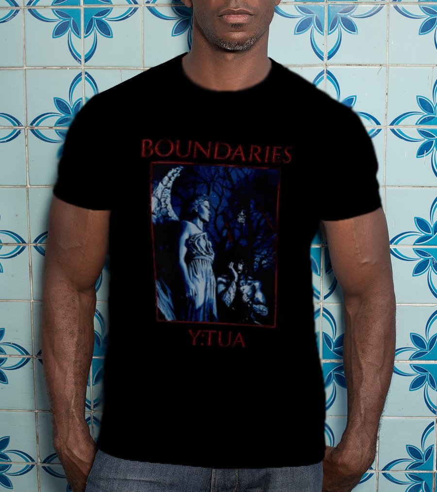 Boundaries YTUA Angel Statue And Dark Forest T-Shirt