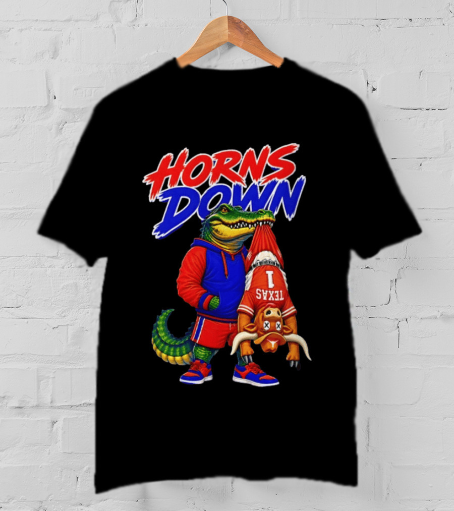 Horns Down Florida Gators Holding Texas Longhorns T-Shirt