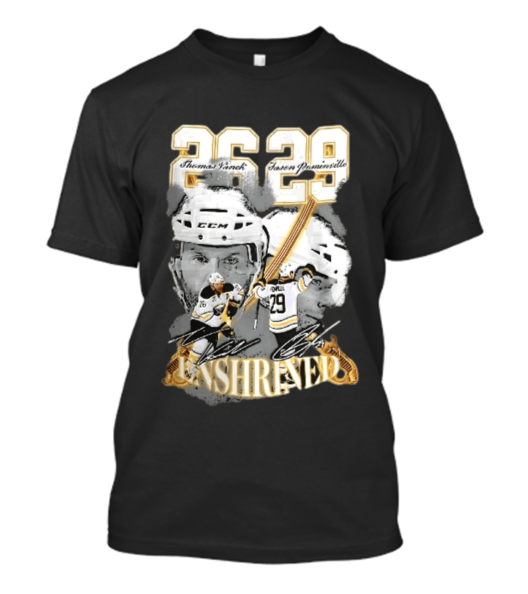 Thomas Vanek Jason Pominville 2026 Player Photos 26 29 Enshrined Buffalo Sabres Crossed Swords T-Shirt