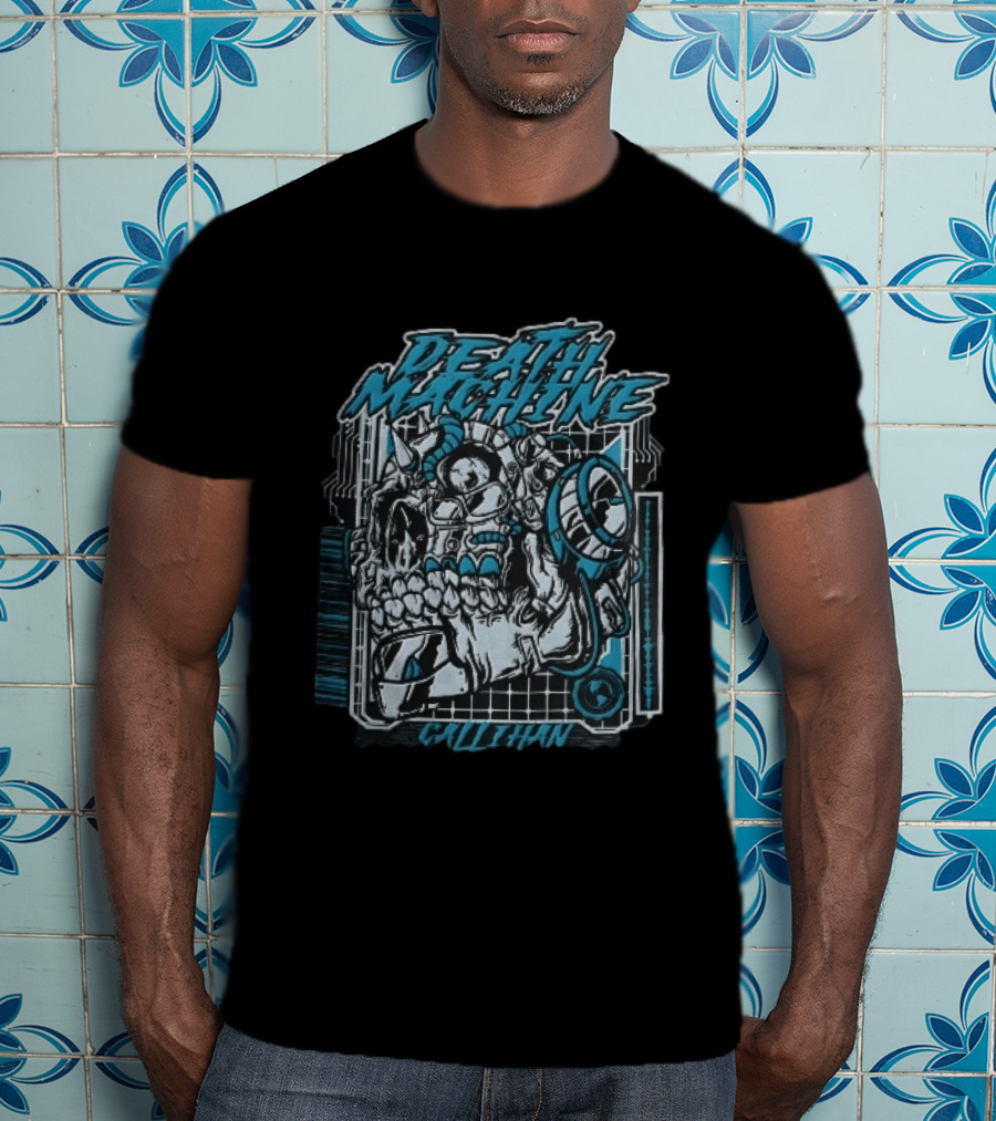 Death Machine Callihan Cyberpunk Skull Circuit Board T-Shirt