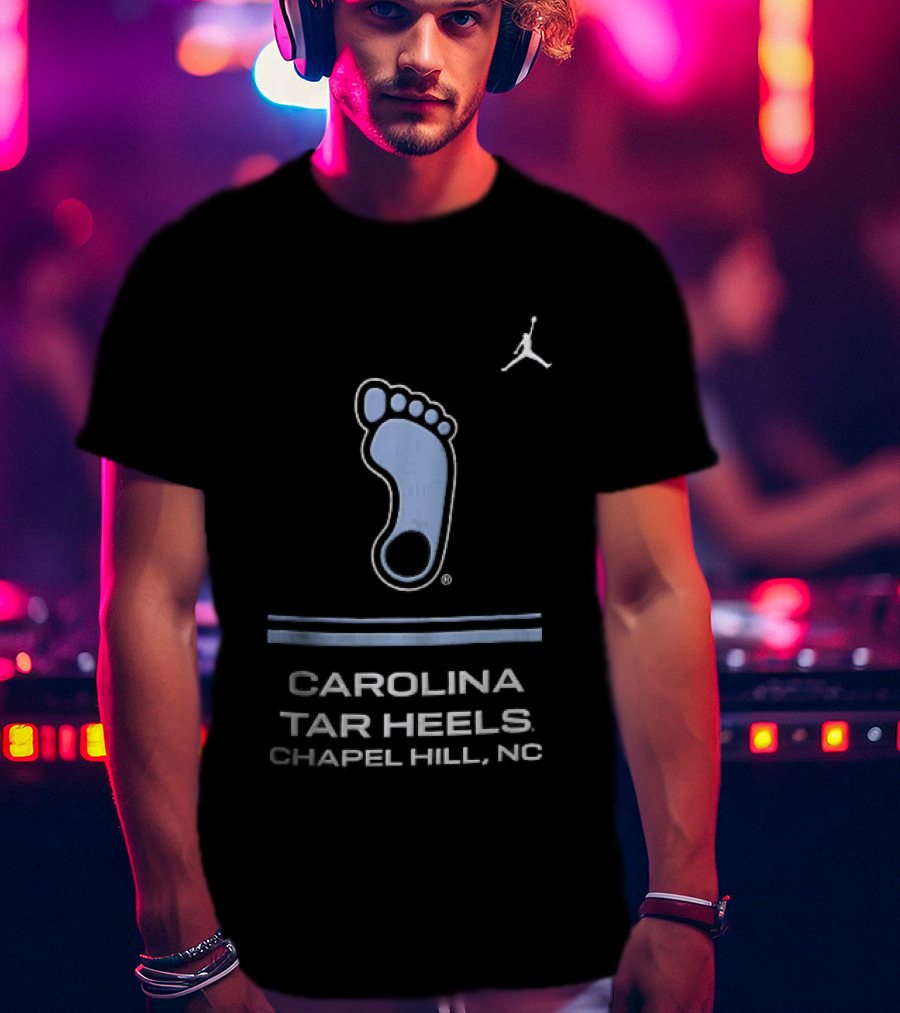 Carolina Tar Heels Chapel Hill NC Foot Horizontal Lines Jordan T-Shirt