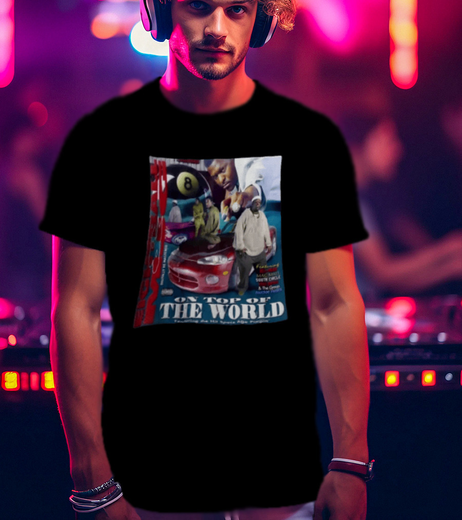 8 Ball On Top Of The World Featuring Mac Mall South Circle Space Age Pimpin Album T-Shirt