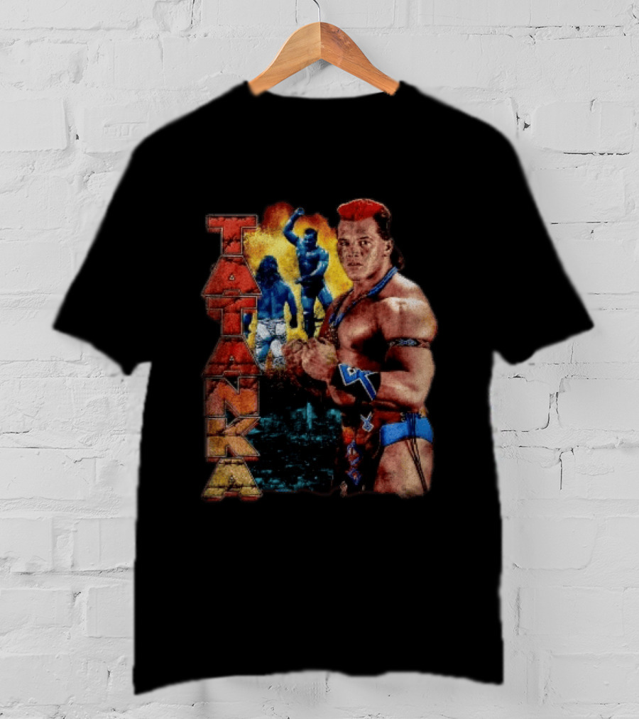 Tatanka Wrestling Legend Muscle Warrior Pose Action T-Shirt