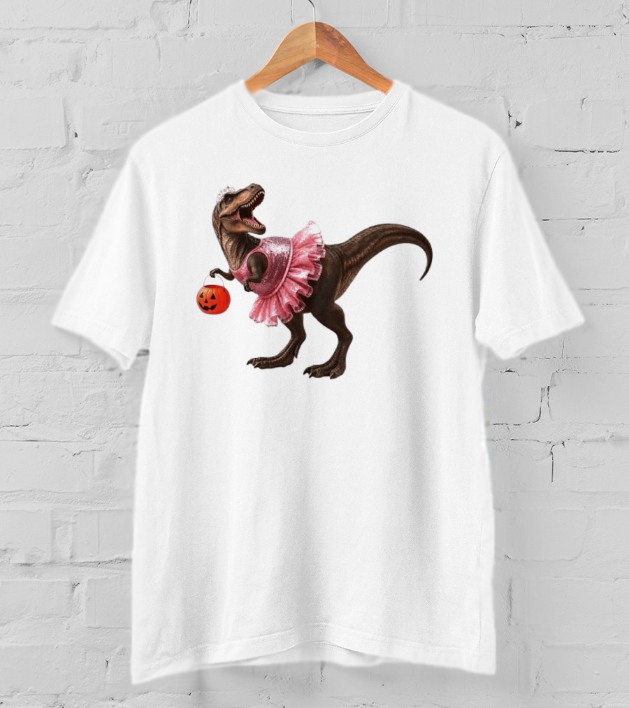 Trick Or Treat Rex Princess Tutu Halloween T-Shirt