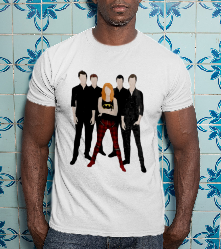 Vector Alternative Rock Band With Bat Symbol And Checkered Pants T-Shirt