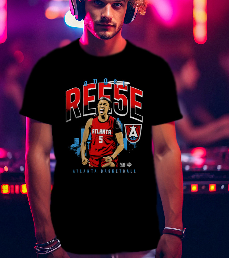 Angel Reese Atlanta Basketball Number 5 Shouting T-Shirt