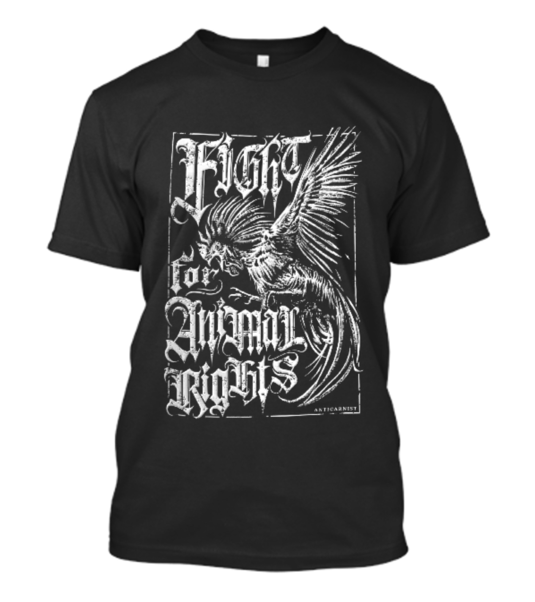 Anticarnist Fight For Animal Rights Aggressive Rooster Gothic T-Shirt