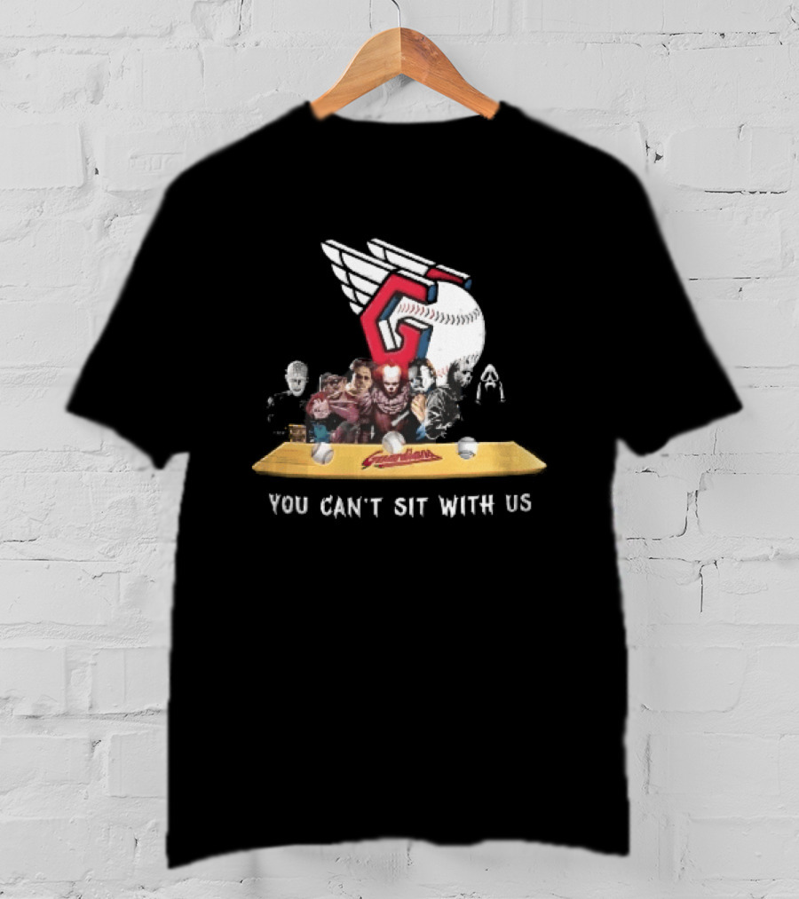 Cleveland Guardians MLB You Can't Sit With Us Horror Characters Baseball T-Shirt