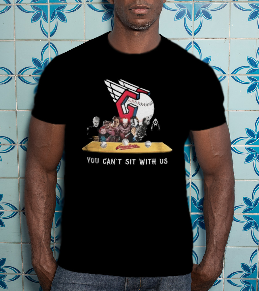 Cleveland Guardians MLB You Can't Sit With Us Horror Characters Baseball T-Shirt
