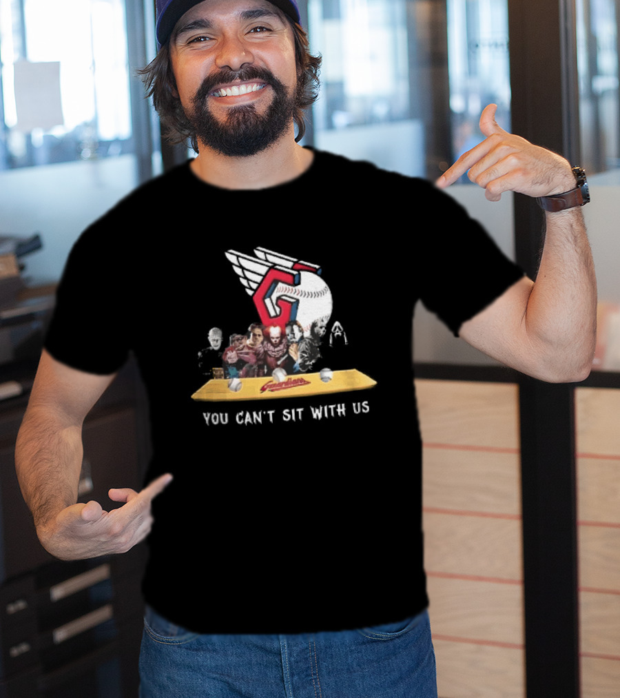 Cleveland Guardians MLB You Can't Sit With Us Horror Characters Baseball T-Shirt