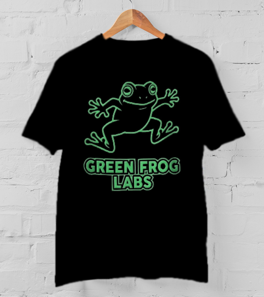 Green Frog Labs Cartoon Sprawling Amphibian Line T-Shirt