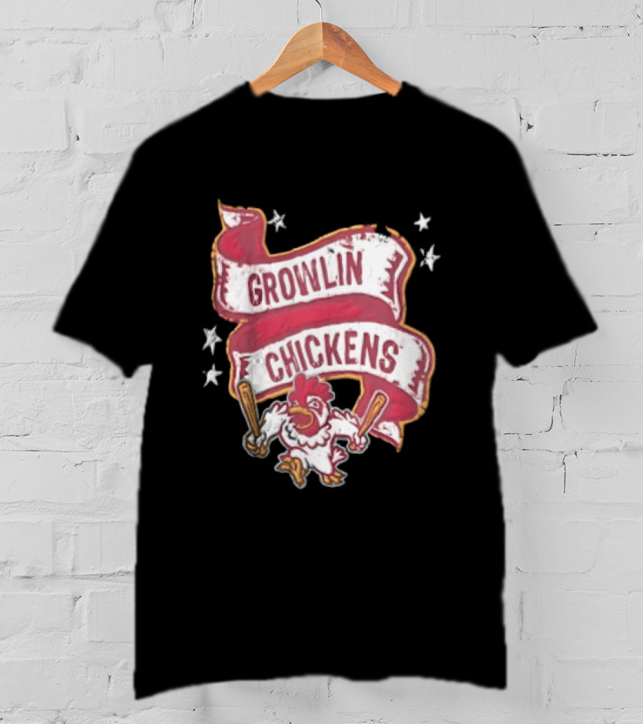 Growlin Chickens Northwest Arkansas Naturals Baseball MiLB Mascot Team Banner T-Shirt