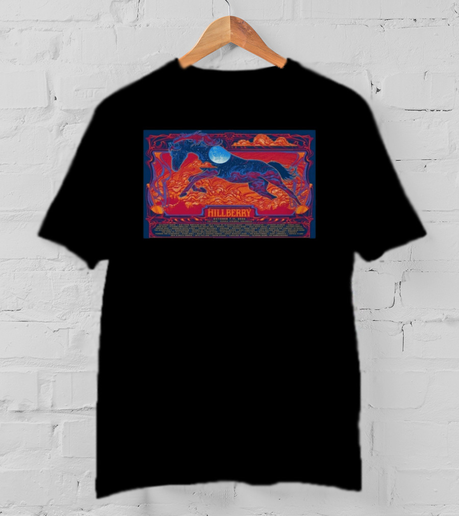 Hillberry October 7 11 2026 Harvest Moon Festival Concert Majestic Horse Celestial Landscape T-Shirt