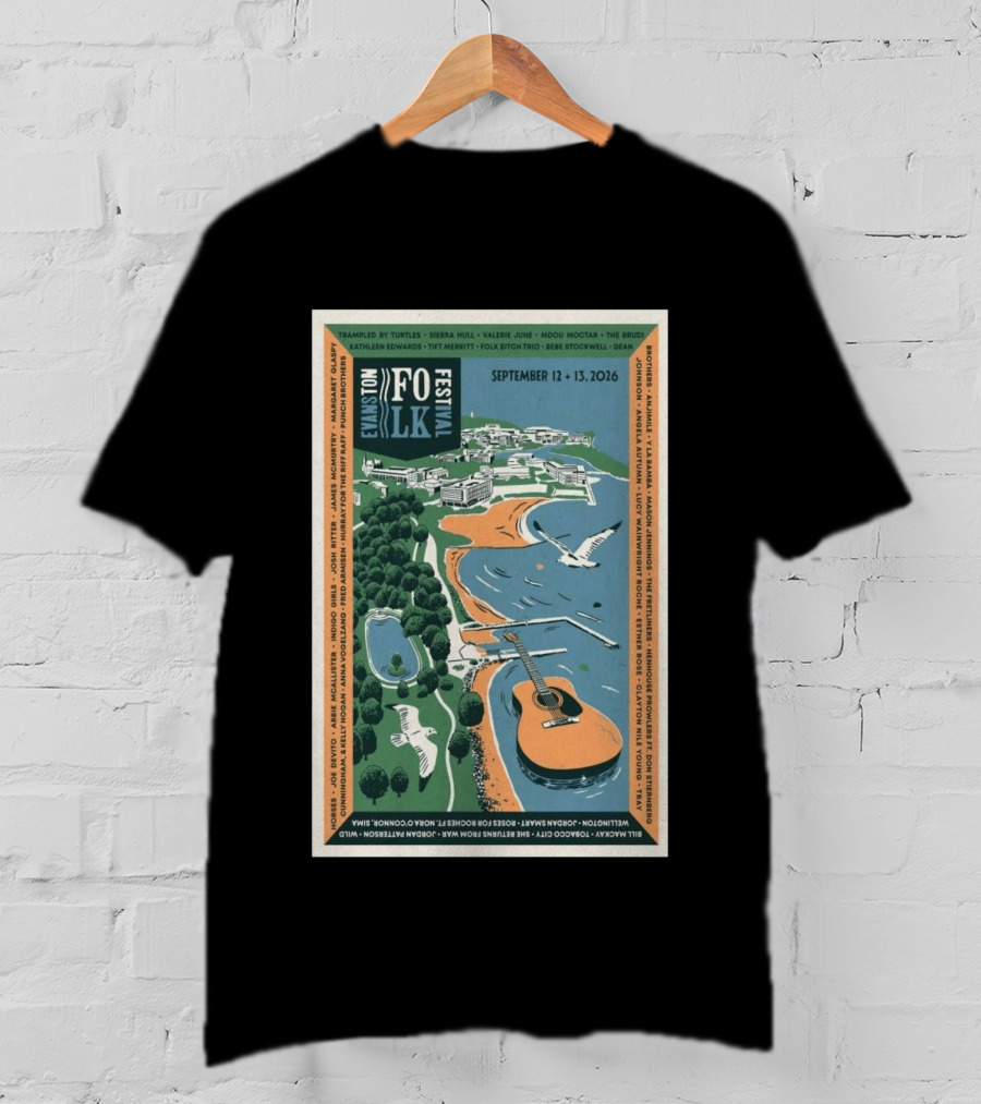 Evans Folk Festival 2026 Concert September 12 13 Trampled By Turtles Valerie June Folk Trio T-Shirt