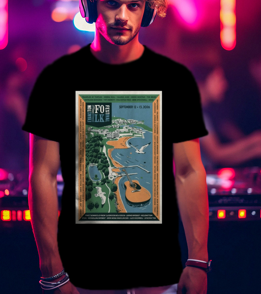 Evans Folk Festival 2026 Concert September 12 13 Trampled By Turtles Valerie June Folk Trio T-Shirt
