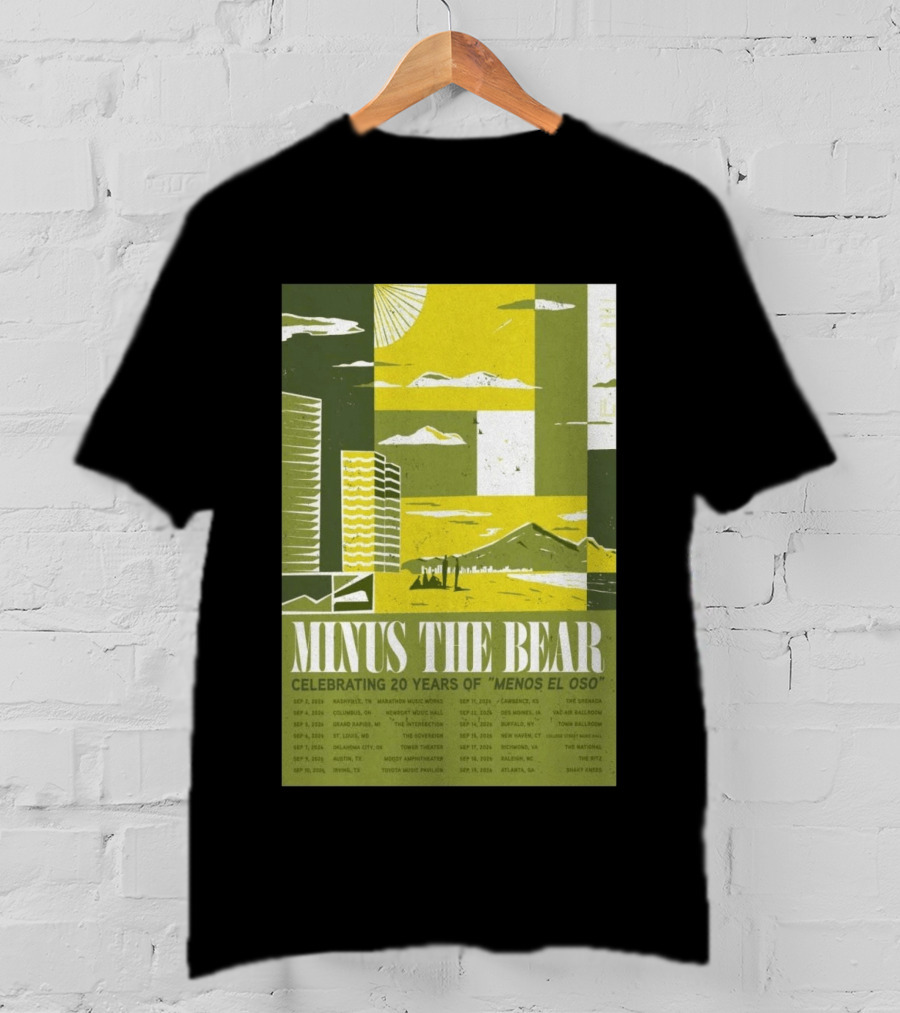 Minus The Bear Celebrating 20 Years Of Menos El Oso 2026 US Tour Dates T-Shirt