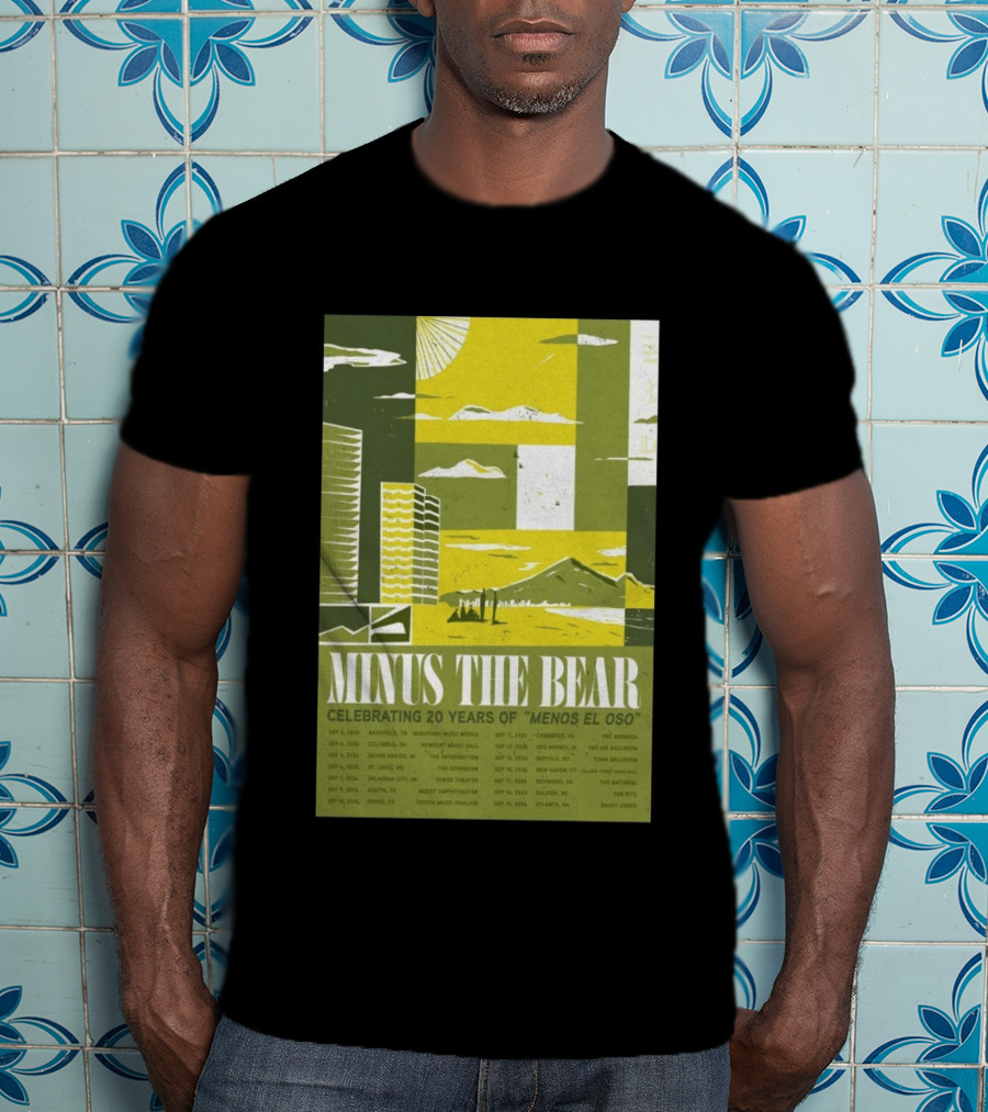 Minus The Bear Celebrating 20 Years Of Menos El Oso 2026 US Tour Dates T-Shirt