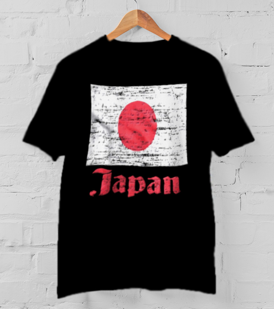 Japan Flag Distressed Style Red Dot Vintage Look T-Shirt