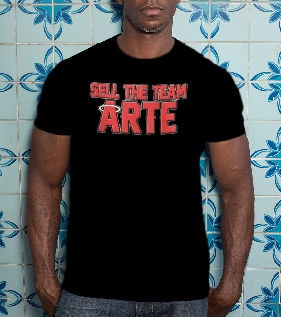Sell The Team Arte Los Angeles Angels MLB Red Block Halo T-Shirt