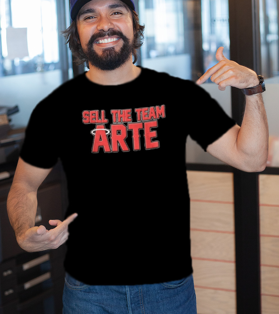 Sell The Team Arte Los Angeles Angels MLB Red Block Halo T-Shirt
