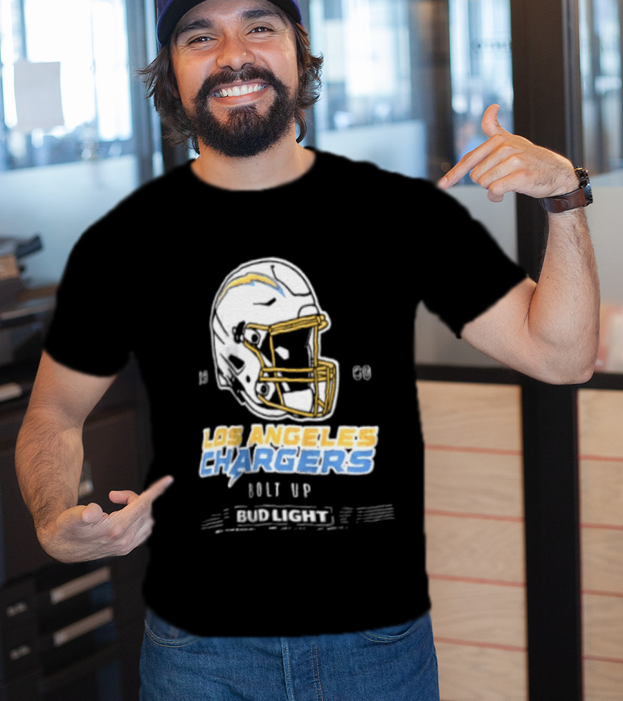 Los Angeles Chargers Bolt Up Bud Light Football 1960 T-Shirt