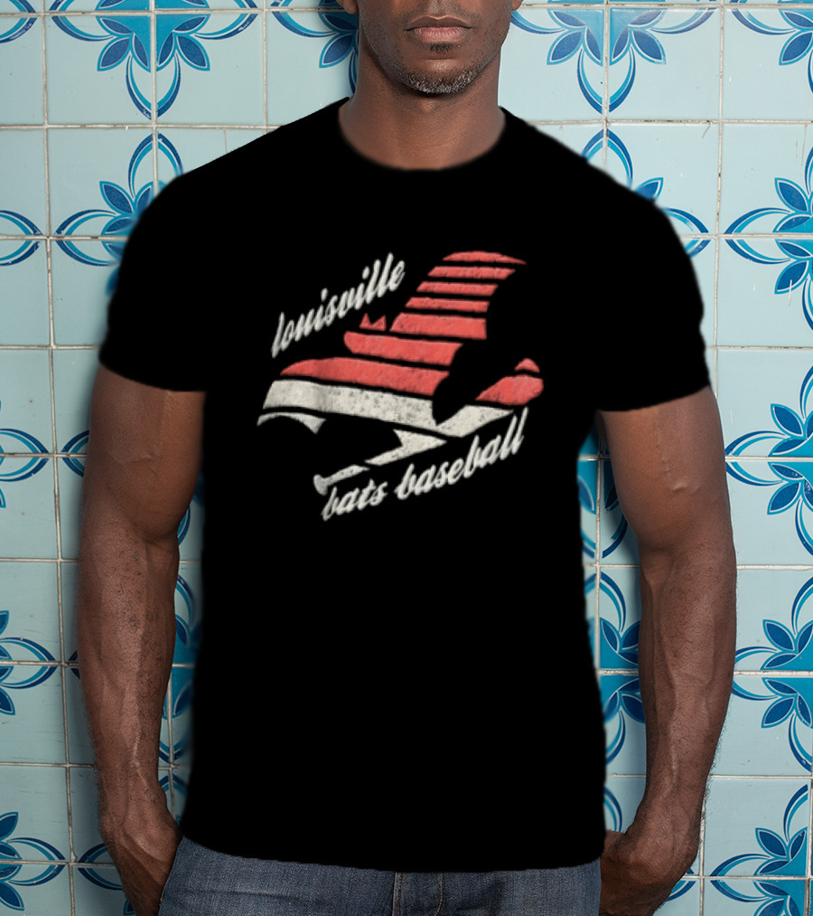 Louisville Bats Baseball Team Striped Bat Design MiLB T-Shirt