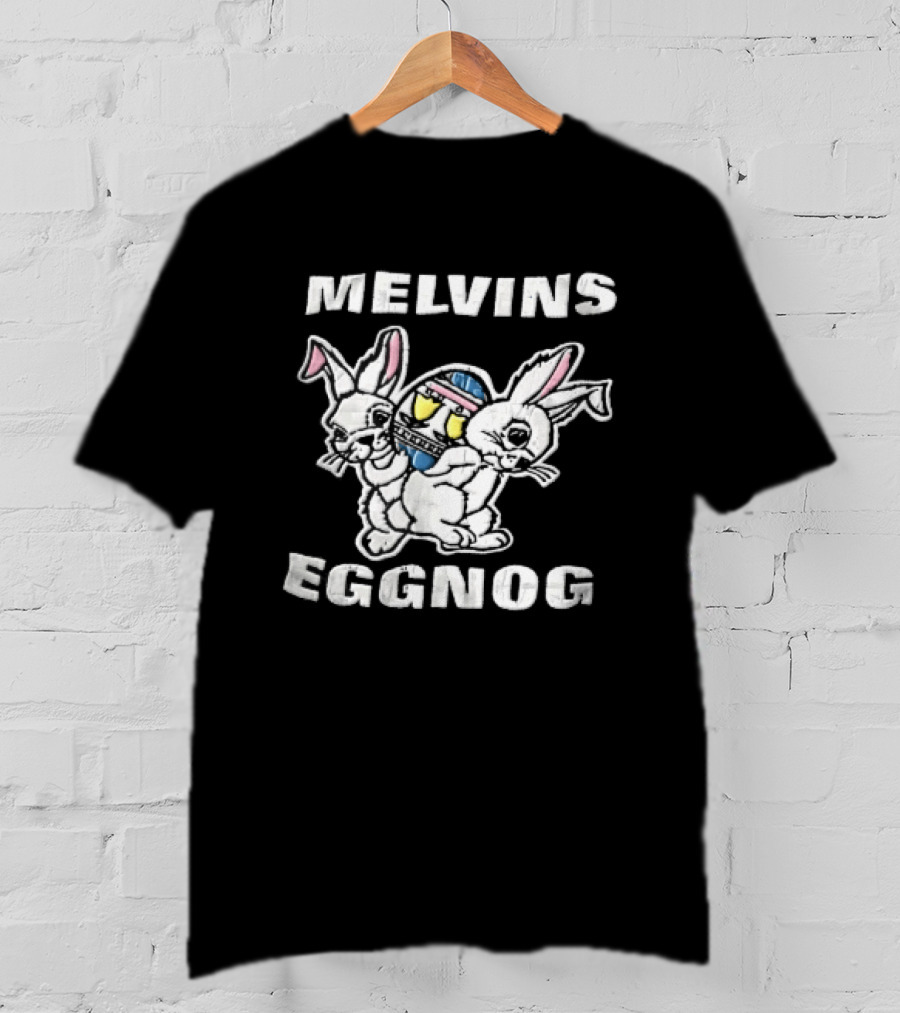Melvins Eggnog Distressed Conjoined Rabbits Cartoon T-Shirt
