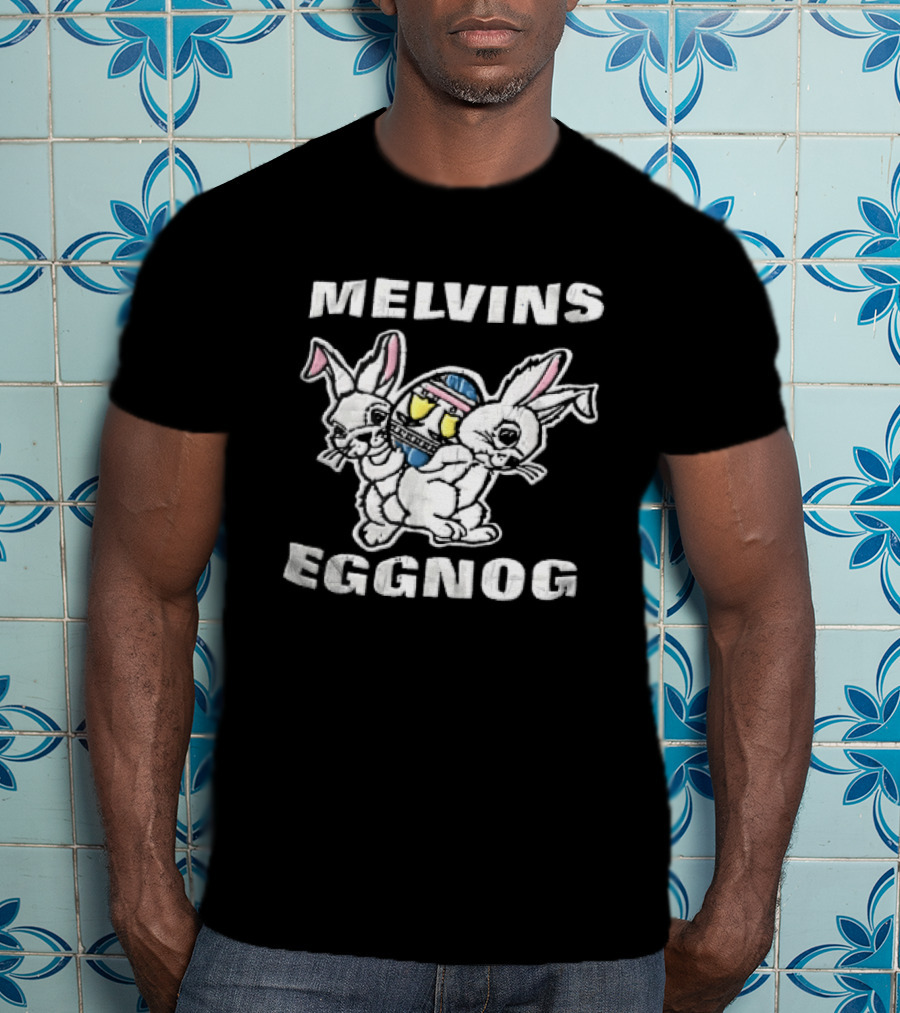 Melvins Eggnog Distressed Conjoined Rabbits Cartoon T-Shirt
