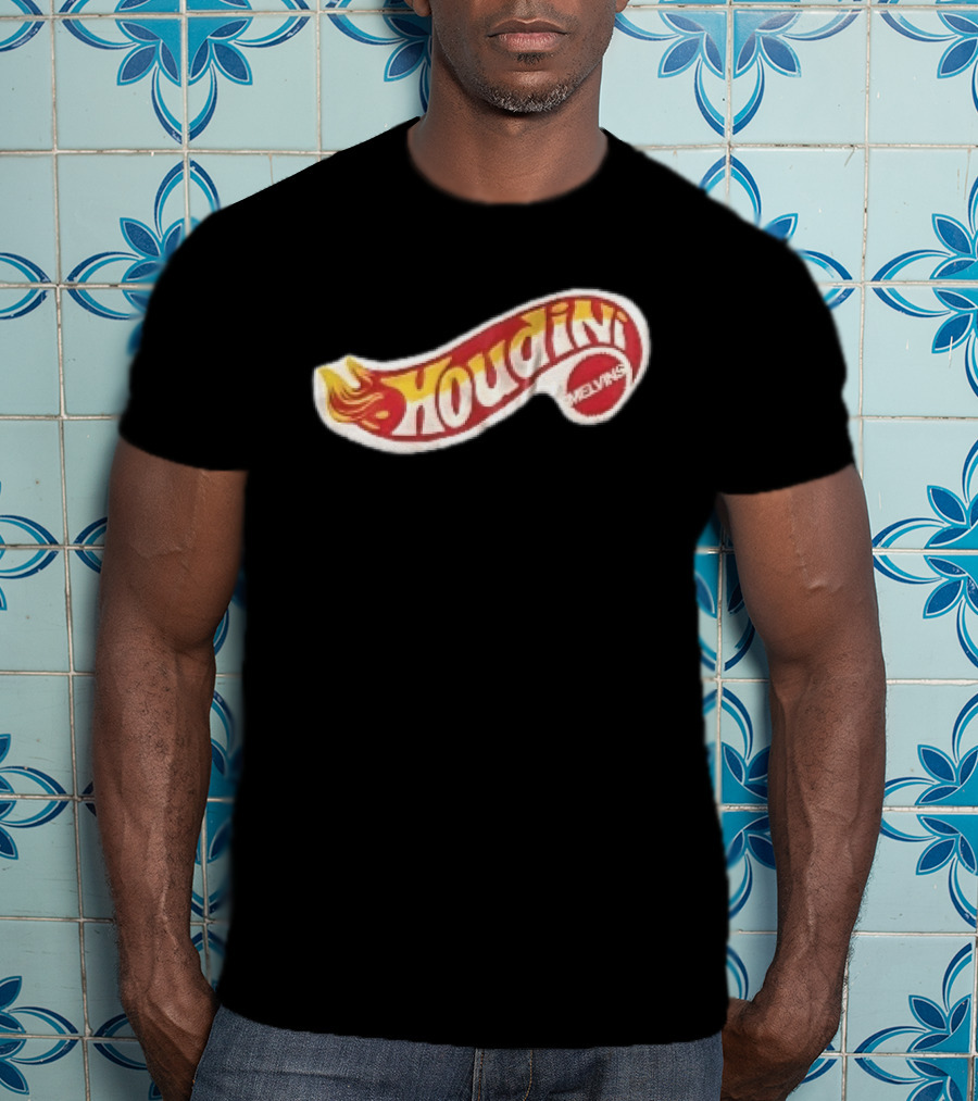 Melvins Houdini Red Yellow Flame Racing Toy Swoosh T-Shirt