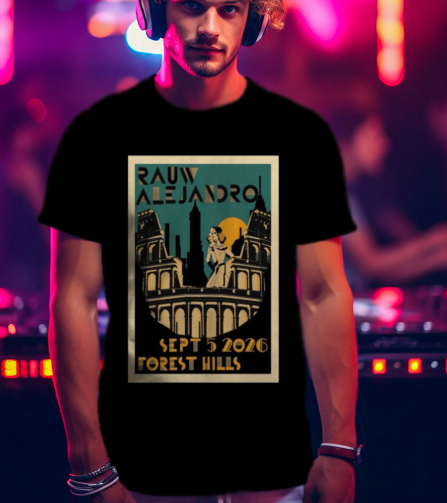 Rauw Alejandro Sept 5 2026 Forest Hills Stadium Art Deco T-Shirt