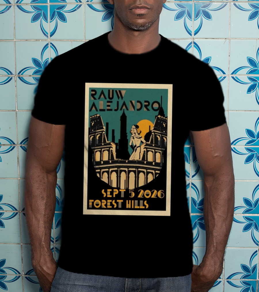 Rauw Alejandro Sept 5 2026 Forest Hills Stadium Art Deco T-Shirt