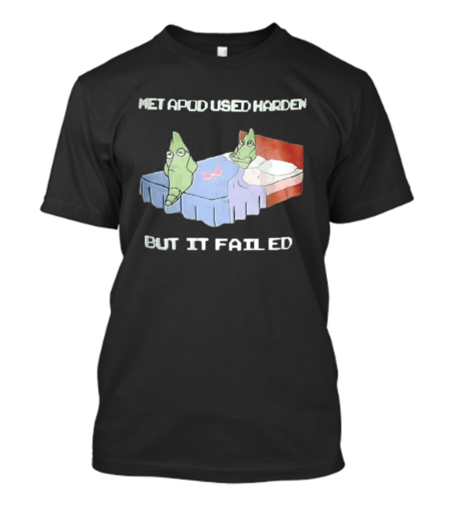 Metapod Used Harden But It Failed Cartoon Sad Characters In Bed T-Shirt
