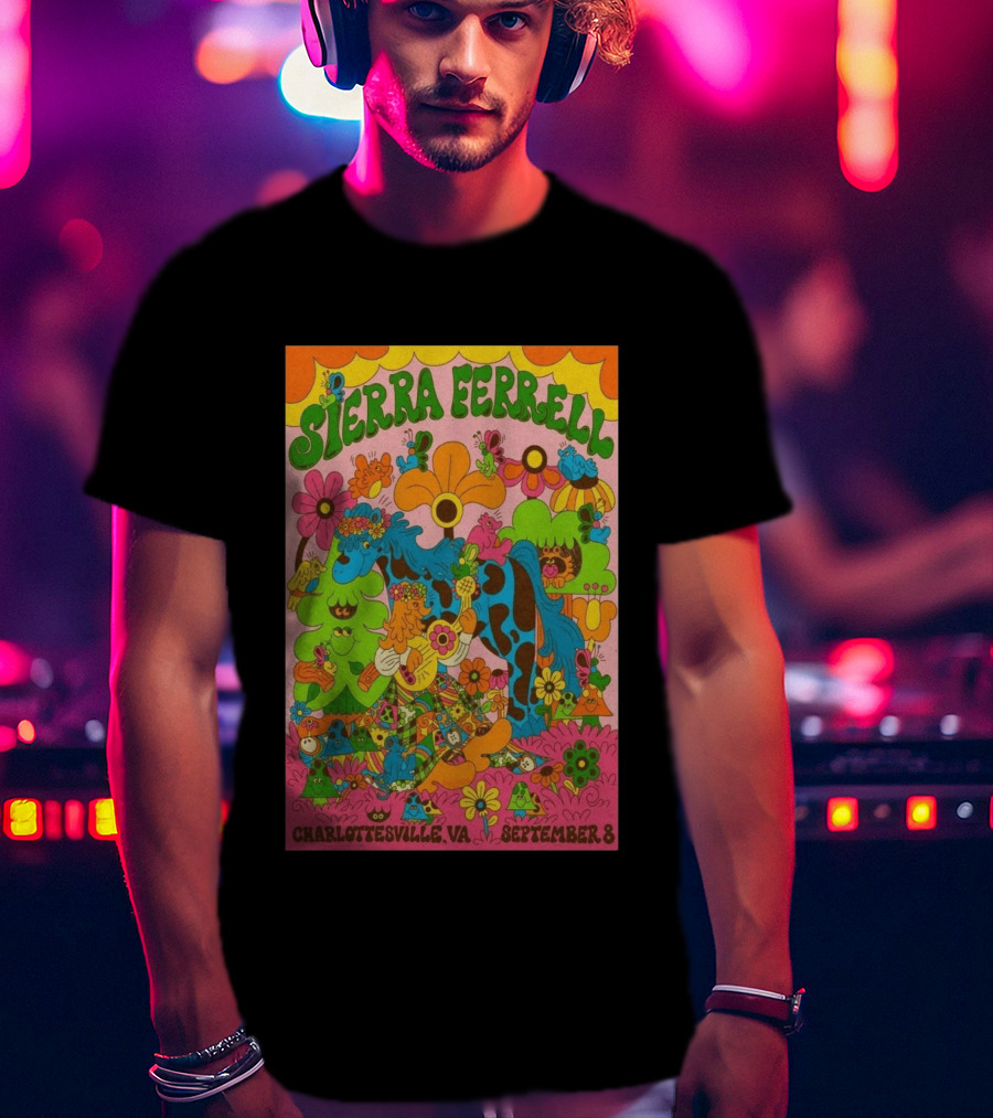 Sierra Ferrell Concert September 8 Charlottesville VA Psychedelic Floral T-Shirt