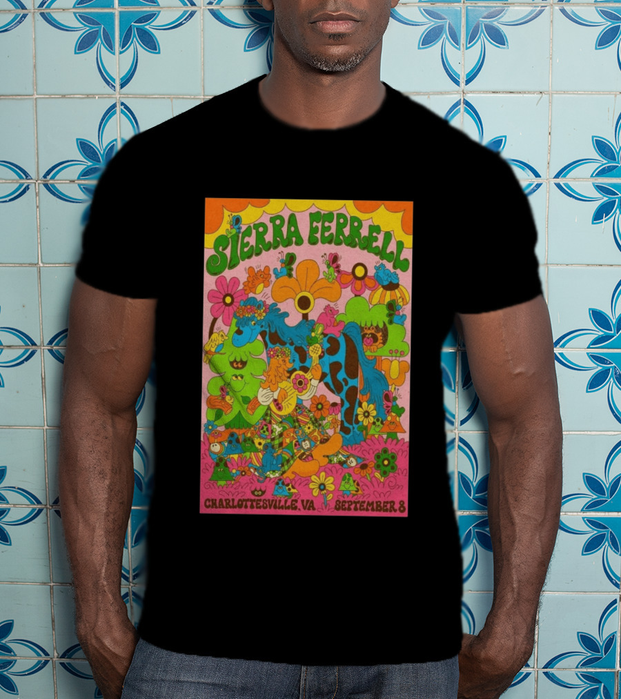 Sierra Ferrell Concert September 8 Charlottesville VA Psychedelic Floral T-Shirt
