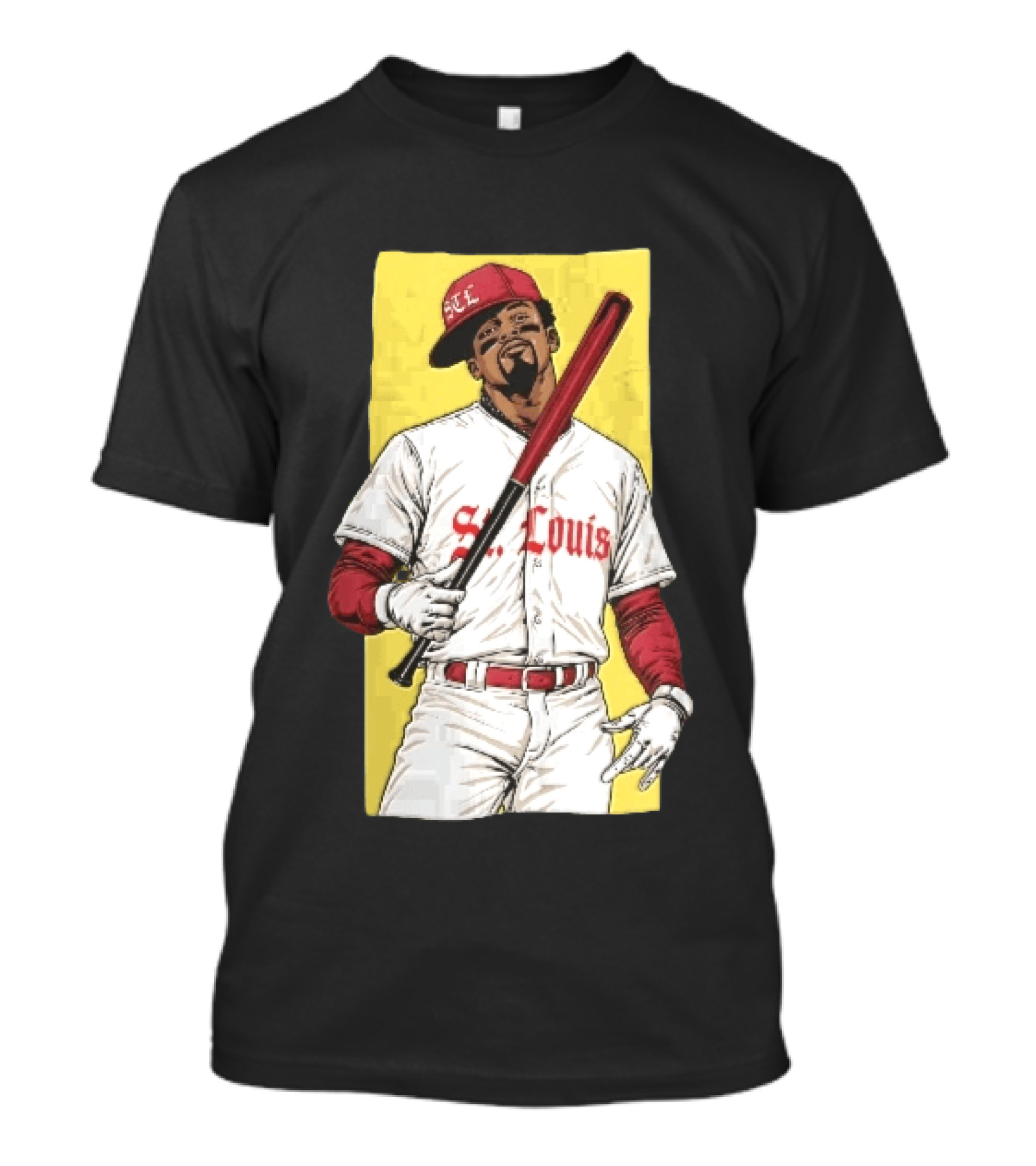 St Louis Cardinals STL Baseball Player Caricature With Bat T-Shirt