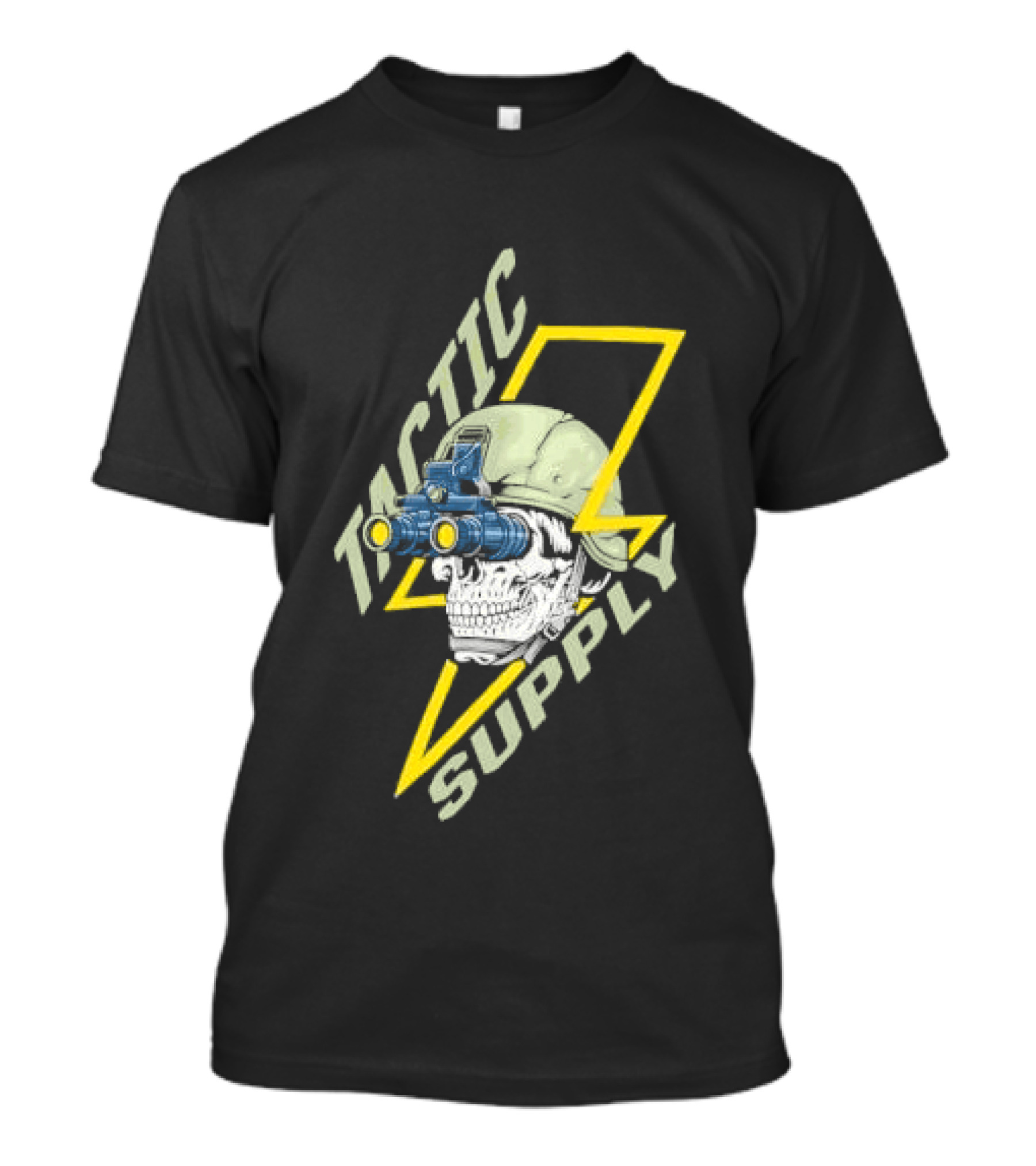 Tactical Skull Tactic Supply Night Vision Helmet Lightning Bolt T-Shirt