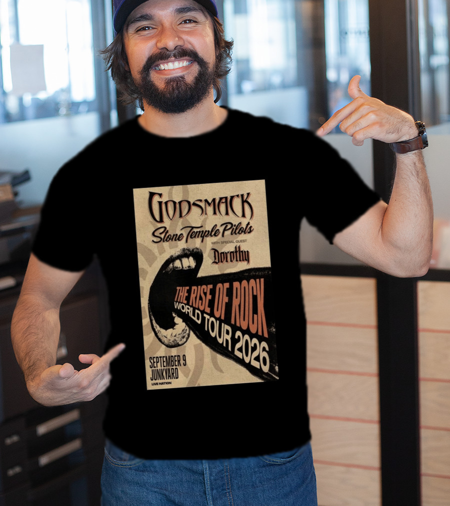 Godsmack Stone Temple Pilots Dorothy Special Guest September 9 Junkyard The Rise Of Rock World Tour 2026 T-Shirt