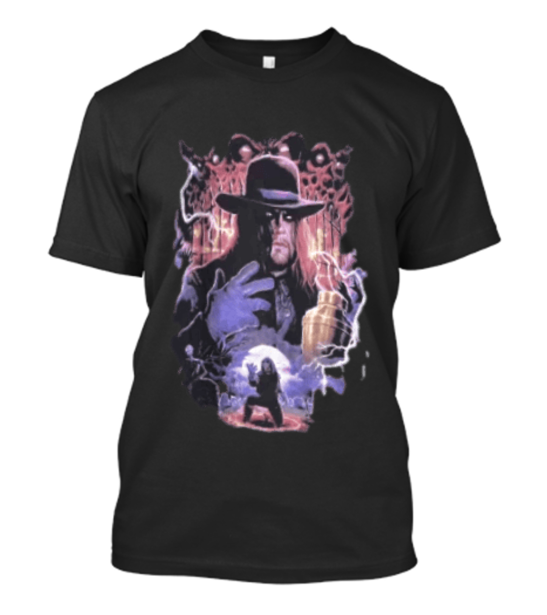 The Undertaker WWE Wrestler Vintage Style With Lightning And Urn T-Shirt