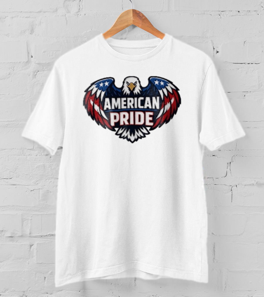 American Pride Bald Eagle Wings Stars And Stripes Flag T-Shirt