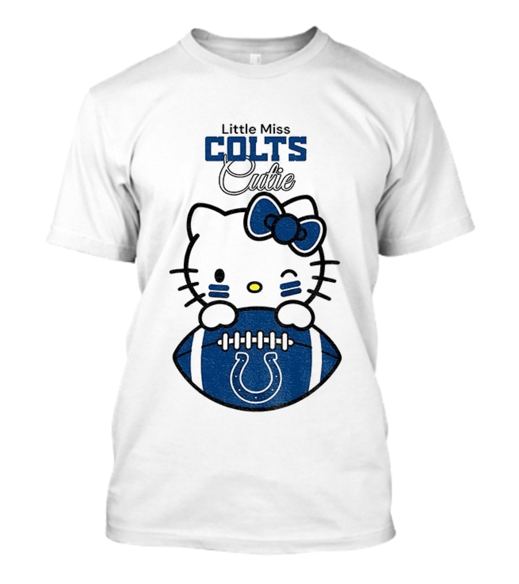 Little Miss Colts Cutie Hello Kitty Football T-Shirt