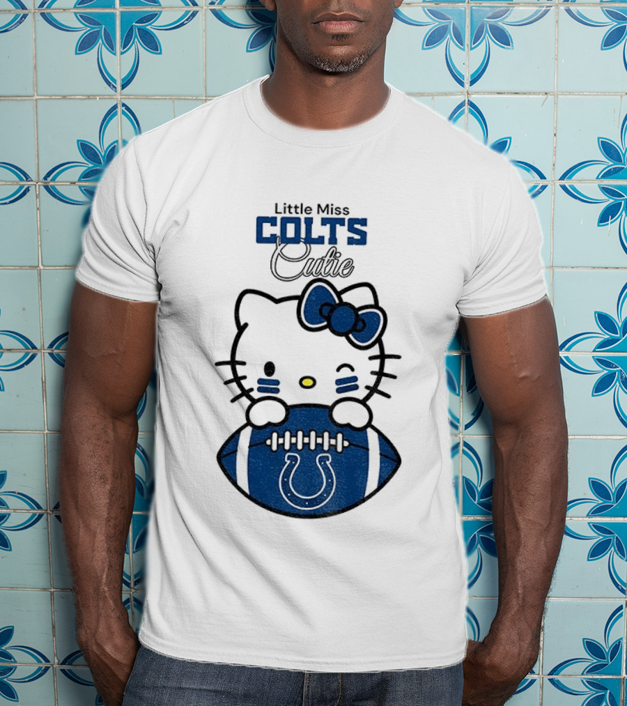 Little Miss Colts Cutie Hello Kitty Football T-Shirt