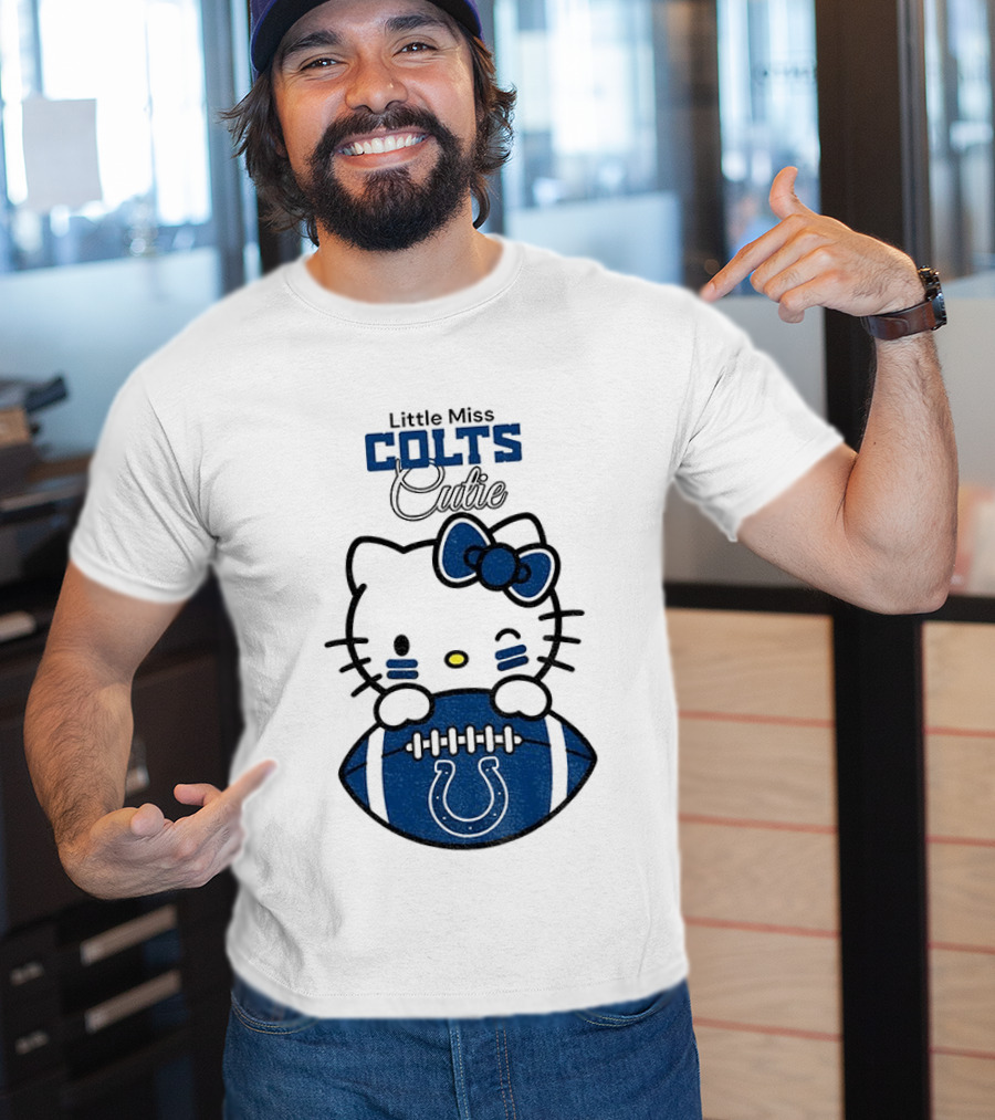 Little Miss Colts Cutie Hello Kitty Football T-Shirt