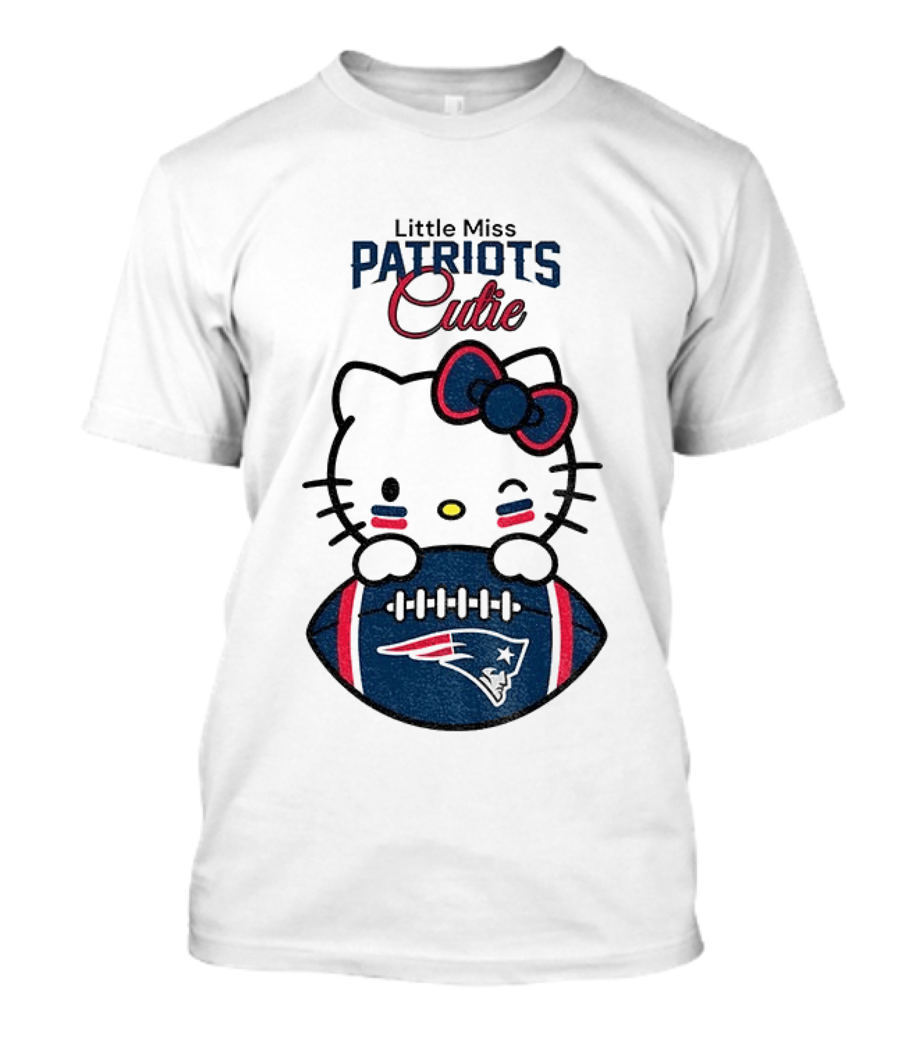 Little Miss Patriots Cutie Hello Kitty Football T-Shirt