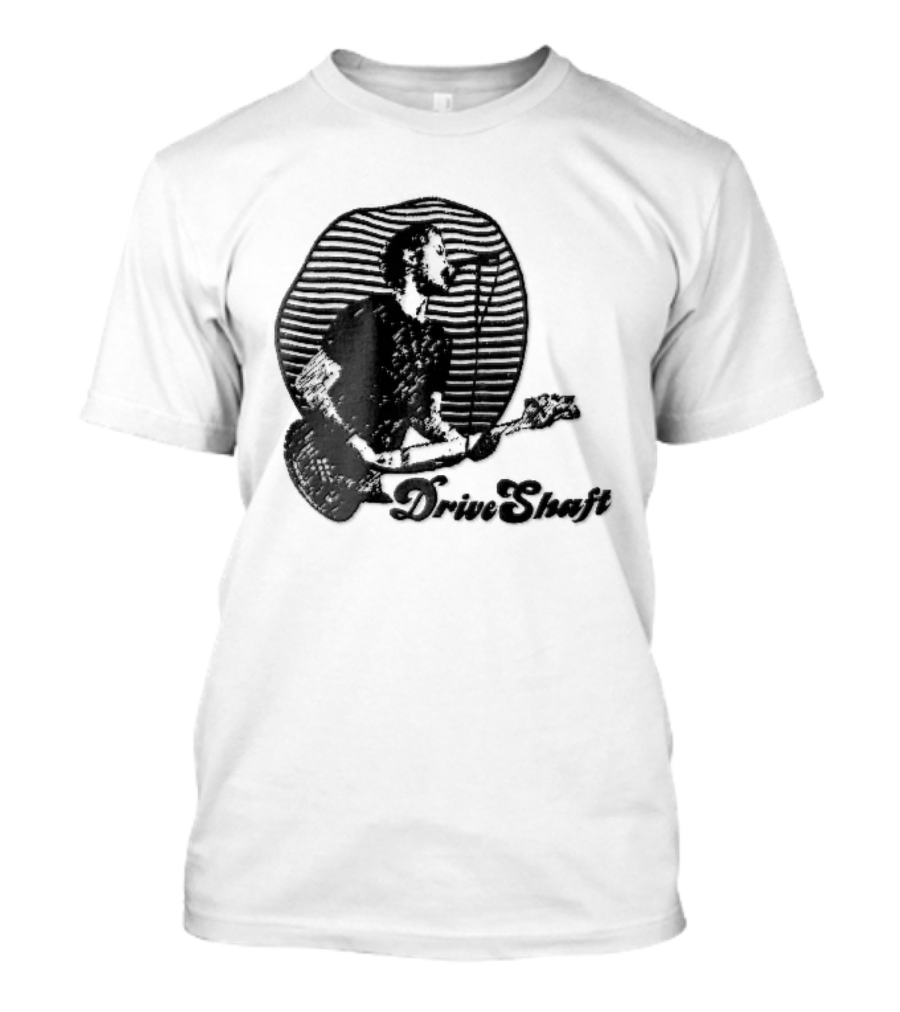 Drive Shaft Bassist Microphone Striped Halftone T-Shirt