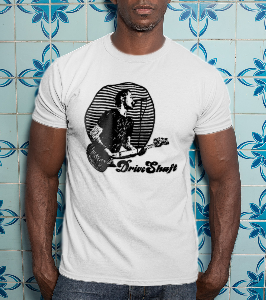 Drive Shaft Bassist Microphone Striped Halftone T-Shirt
