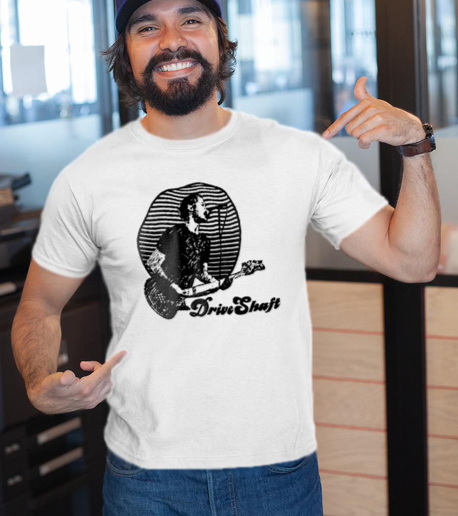 Drive Shaft Bassist Microphone Striped Halftone T-Shirt