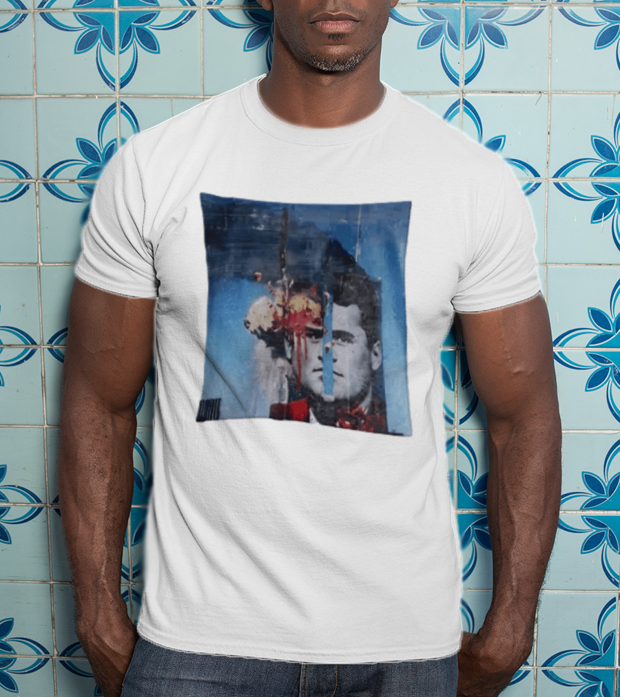 Explosion Face Collage Tower Crew Neck Short Sleeve T-Shirt