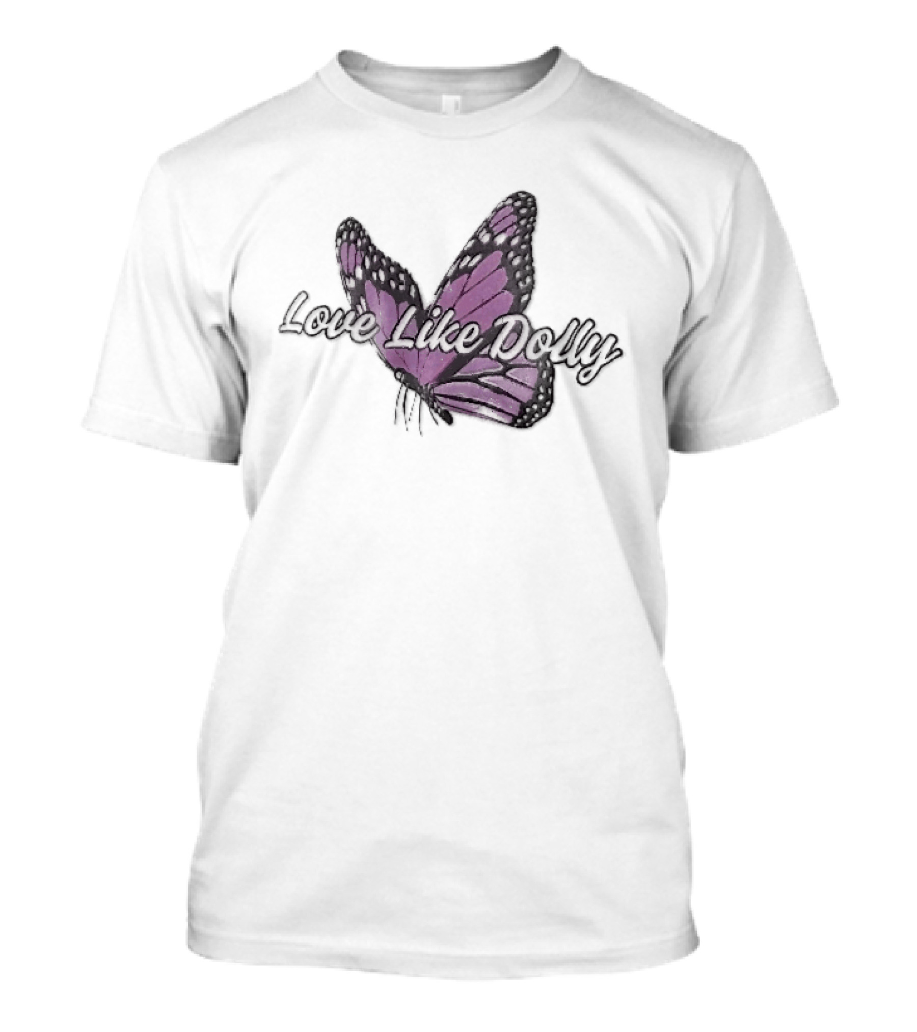 Love Like Dolly Purple Monarch Butterfly Open Wings T-Shirt