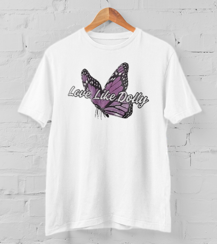 Love Like Dolly Purple Monarch Butterfly Open Wings T-Shirt